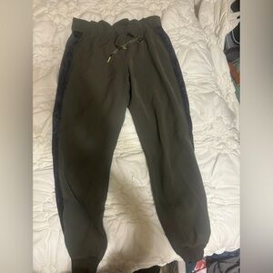 Lululemon Olive Green Jogger Pants with Black Velvet Trim